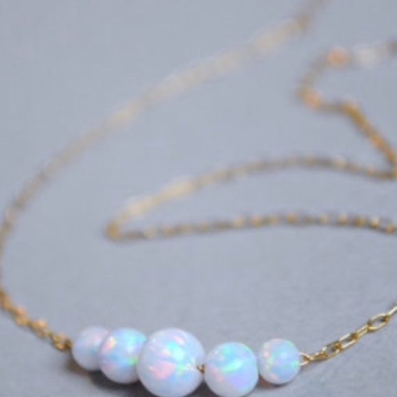 Jewelry - Opal Necklace 18” White Fire & Sterling Silver